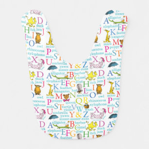 Dr. Seuss's ABC Pattern with Words Baby Bib