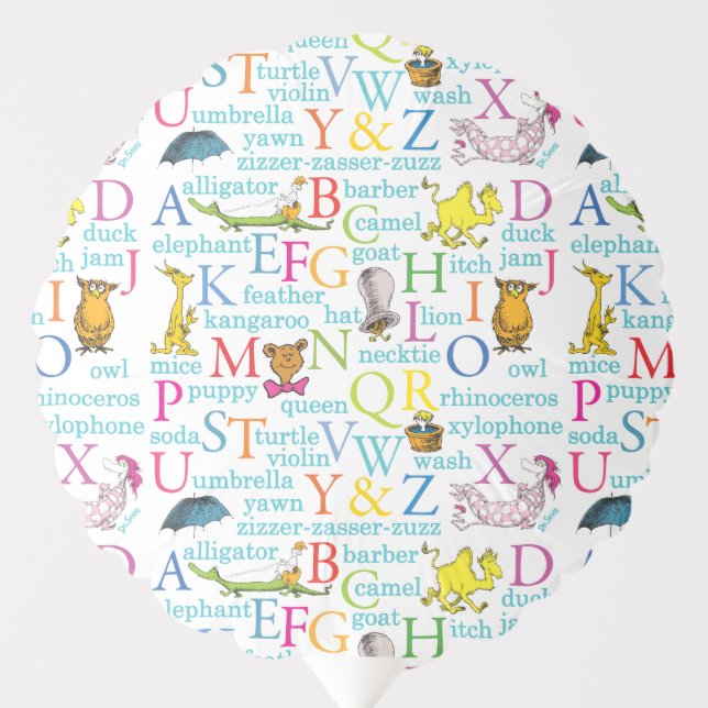 Dr. Seuss's ABC Pattern with Words Balloon (Front)