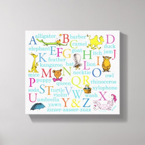 Dr Seusss ABC Pattern with Words Canvas Print