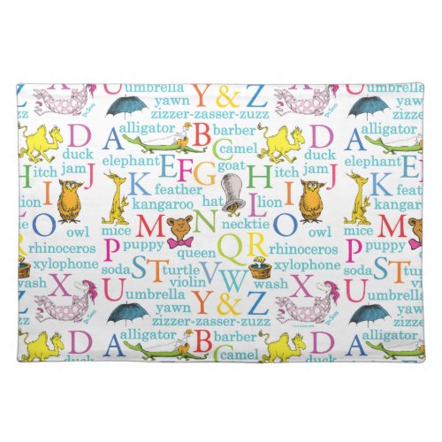 Dr Seusss ABC Pattern with Words Cloth Placemat