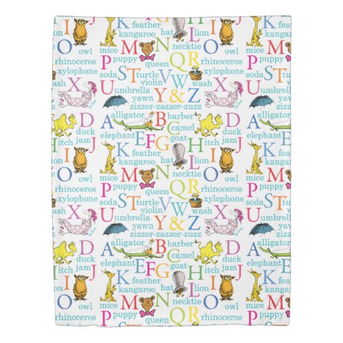 Dr Seusss ABC Pattern with Words Duvet Cover