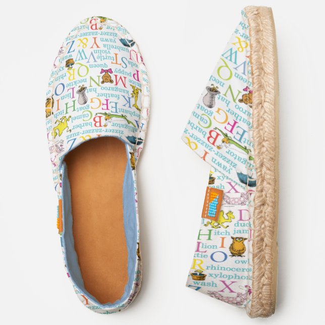 Dr. Seuss's ABC Pattern with Words Espadrilles (Side)