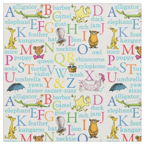 Dr Seusss ABC Pattern with Words Fabric