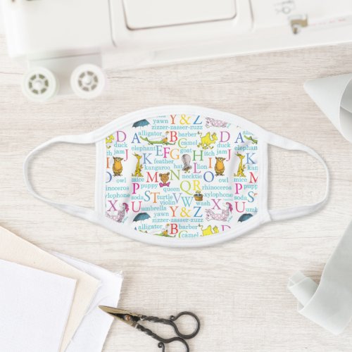 Dr Seusss ABC Pattern with Words Face Mask