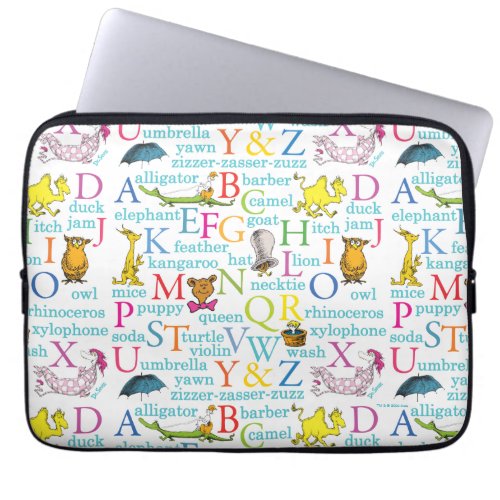 Dr Seusss ABC Pattern with Words Laptop Sleeve