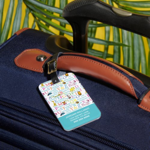 Dr Seusss ABC Pattern with Words Luggage Tag