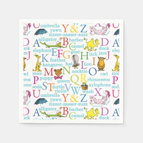 Dr Seusss ABC Pattern with Words Napkins