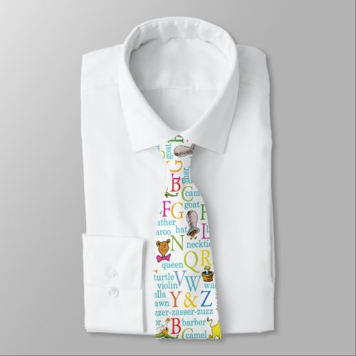 Dr Seusss ABC Pattern with Words Neck Tie