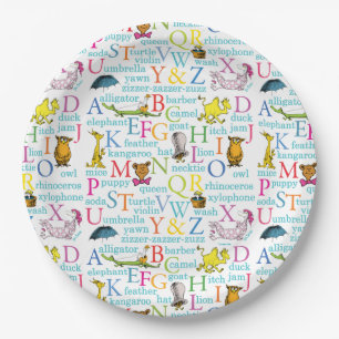Dr. Seuss's ABC Pattern with Words Paper Plates