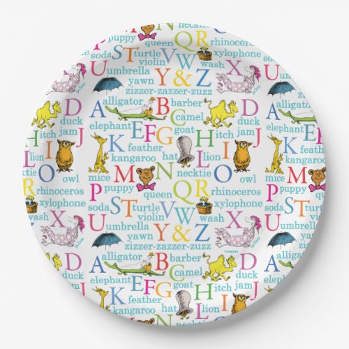 Dr Seusss ABC Pattern with Words Paper Plates