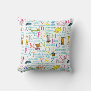 Dr. Seuss's ABC Pattern with Words Throw Pillow
