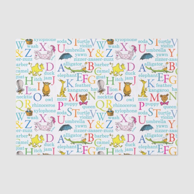 Dr. Seuss's ABC Pattern with Words Tissue Paper (Front)