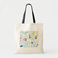 Dr. Seuss's ABC Pattern with Words Tote Bag