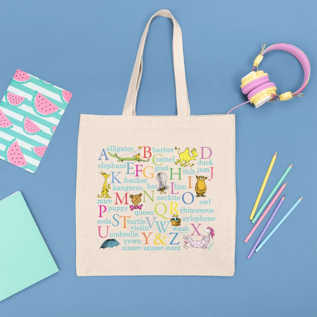Dr. Seuss's ABC Pattern with Words Tote Bag (Creator Uploaded)