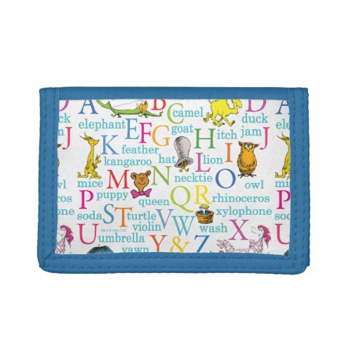 Dr Seusss ABC Pattern with Words Trifold Wallet