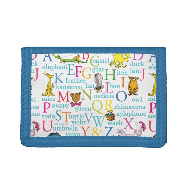 Dr. Seuss's ABC Pattern with Words Trifold Wallet (Front)