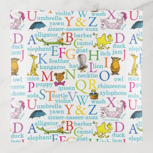 Dr Seusss ABC Pattern with Words Trinket Tray