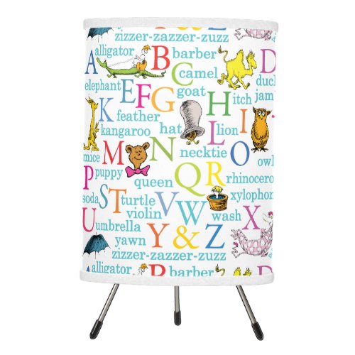 Dr Seusss ABC Pattern with Words Tripod Lamp