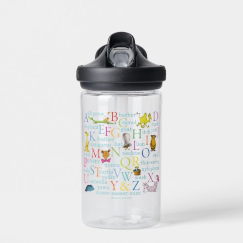 Dr Seusss ABC Pattern with Words Water Bottle