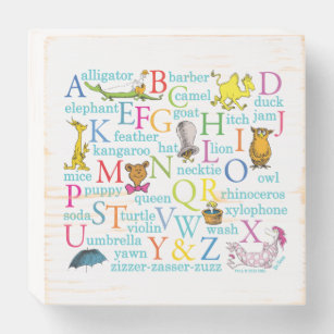 Dr. Seuss's ABC Pattern with Words Wooden Box Sign