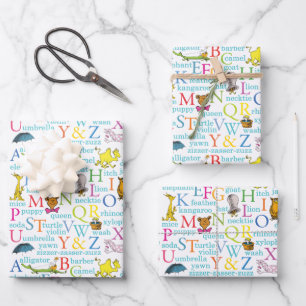 Dr. Seuss's ABC Pattern with Words Wrapping Paper Sheets