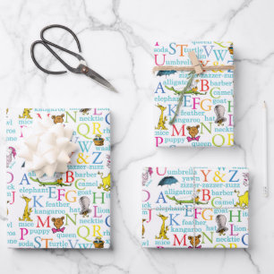 Dr. Seuss's ABC Pattern with Words Wrapping Paper Sheets