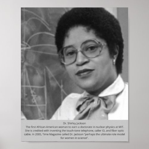 Dr Shirley Jackson _ African American Inventor Poster