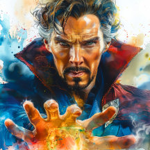Dr. Strange in Watercolor: Master of Mystic Arts