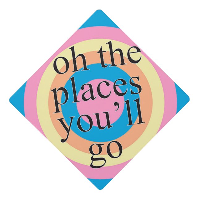 Dr. Suess Oh The Places You'll Go Grad Cap Topper (Front)