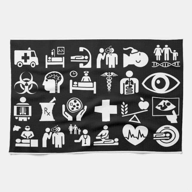 Dr. Symbols Medical Medley Kitchen Towel (Horizontal)