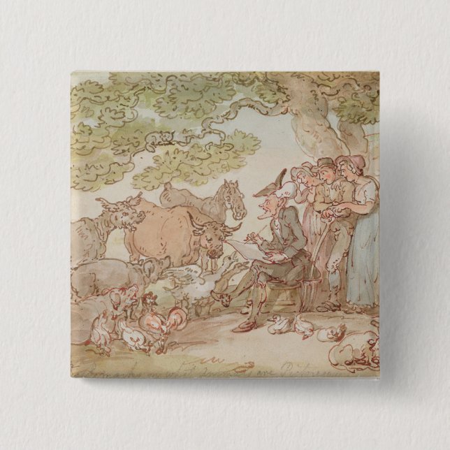 Dr. Syntax sketching after nature Pinback Button (Front)