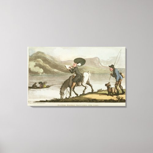 Dr Syntax sketching the lake Canvas Print