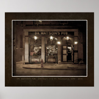 Dr. Watsons Pub, Philadelphia FAUX VINTAGE POSTER