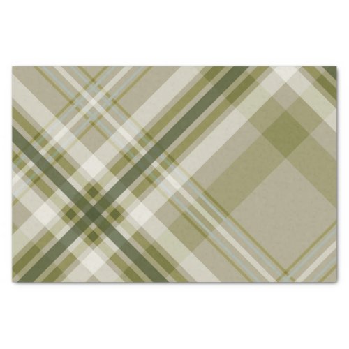 drab olive and beige plaid mens tissue paper