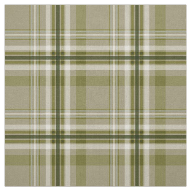 drab olive beige plaid fabric (Swatch)