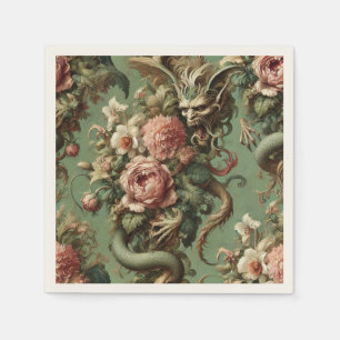Drac’s Finery – Gothic Dragon Floral  Napkins