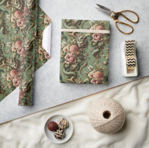 Drac’s Finery – Mythic Gothic Dragon Wrapping Paper