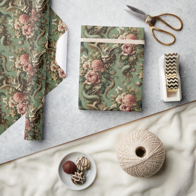 Drac’s Finery – Mythic Gothic Dragon  Wrapping Paper (Crafts)