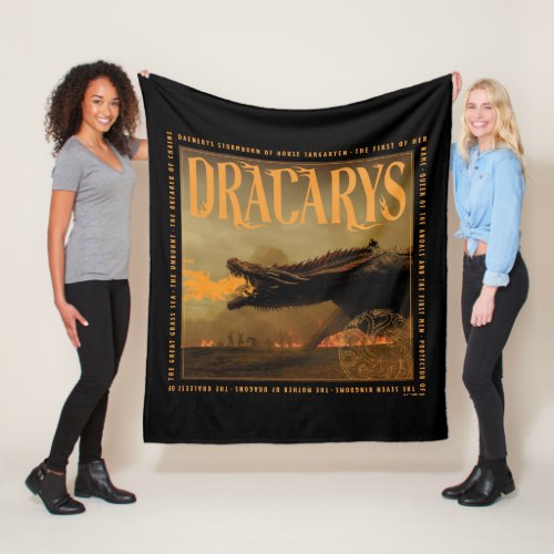 Dracarys Drogon Breathing Fire Graphic Fleece Blanket