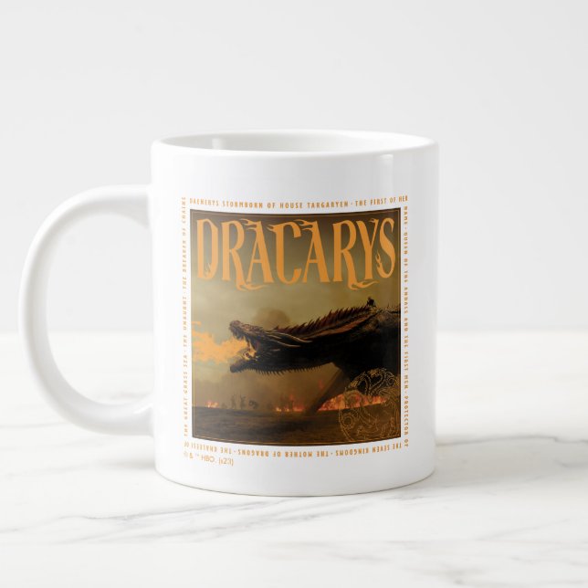"Dracarys" Drogon Breathing Fire Graphic Giant Coffee Mug (Left)