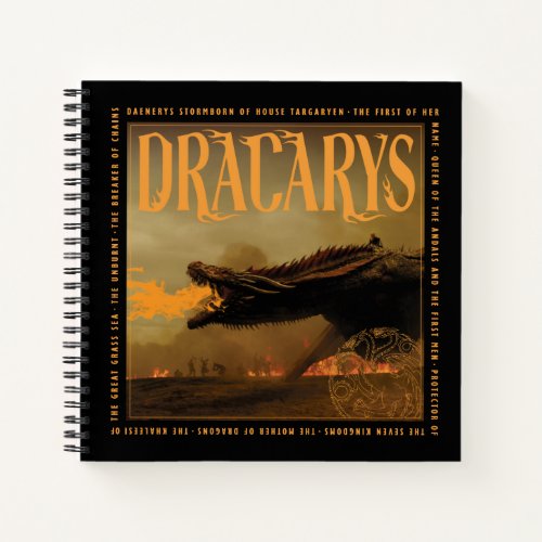 Dracarys Drogon Breathing Fire Graphic Notebook