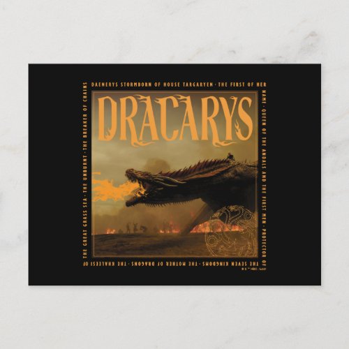 Dracarys Drogon Breathing Fire Graphic Postcard