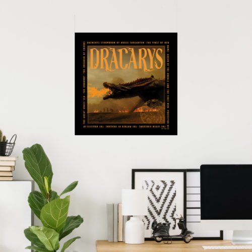 Dracarys Drogon Breathing Fire Graphic Poster