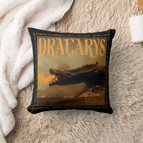 Dracarys Drogon Breathing Fire Graphic Throw Pillow