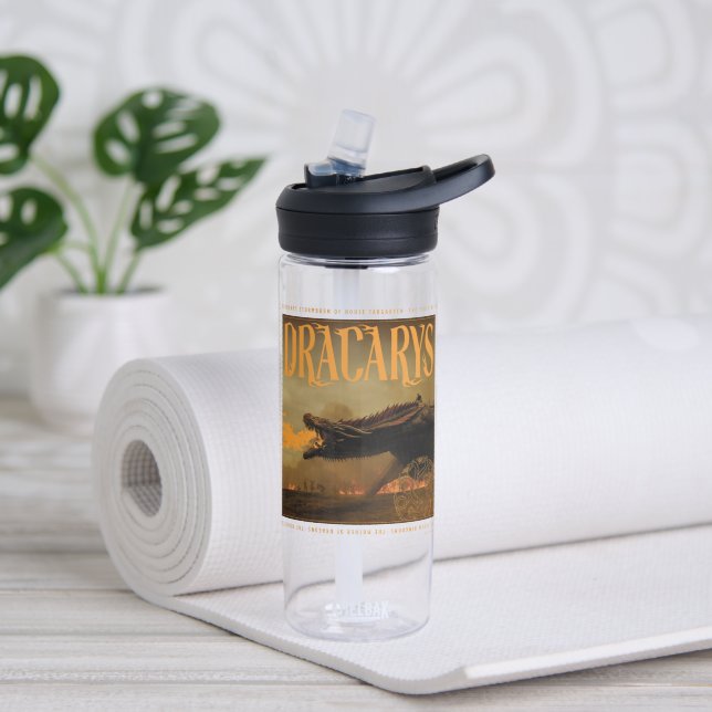 "Dracarys" Drogon Breathing Fire Graphic Water Bottle (Yoga)