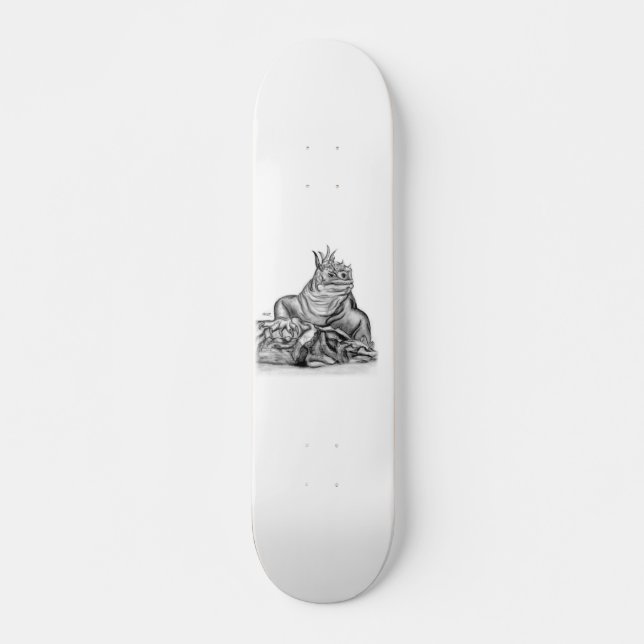 Drache am Felsen Skateboard Deck (Front)