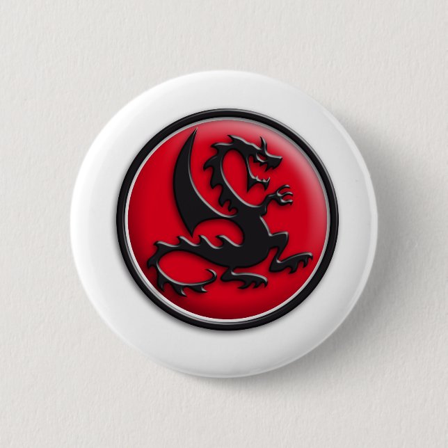 Drachen rot pinback button (Front)