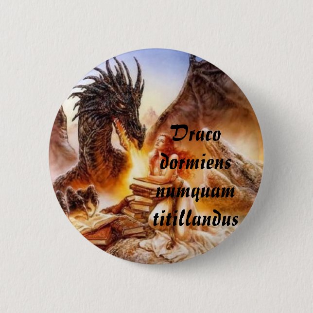 Draco dormiens numquam titillandus button (Front)