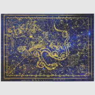 Draco Gold Celestial Constellation Tissue Paper