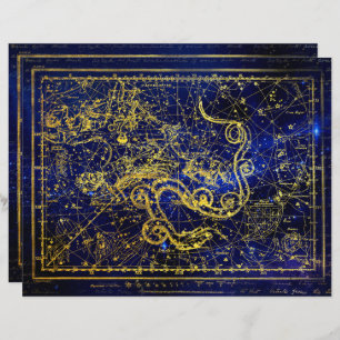 Draco Gold Constellation Scrapbook Paper